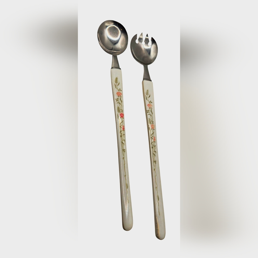 Stainless Steel Salad Servers with Acrylic Handles 2-Piece Salad Server Set 11”-